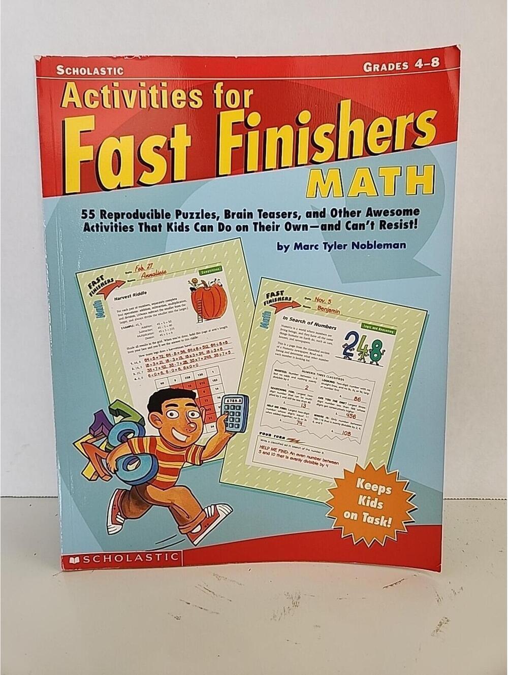 Activites for Fast Finishers Math Grades 4-8 by Scholastic